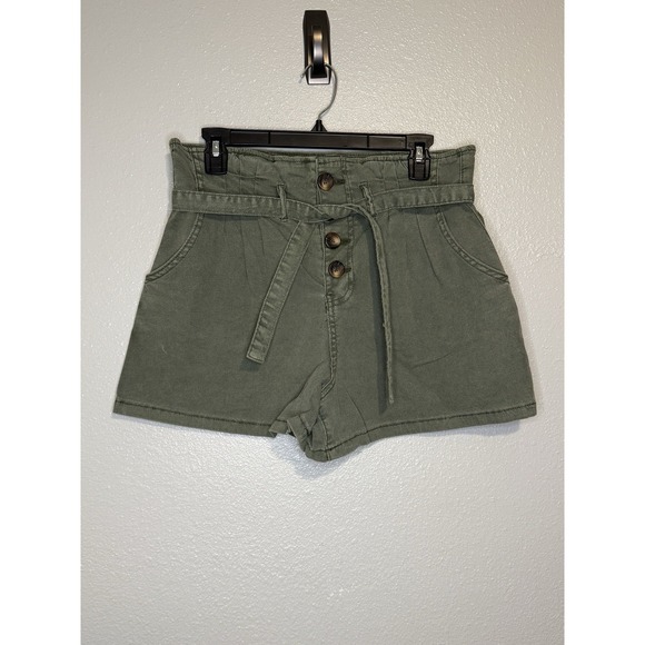 bohme Pants - Bohme Olive Green Tie Smocked Waist Shorts Womens Medium NWT